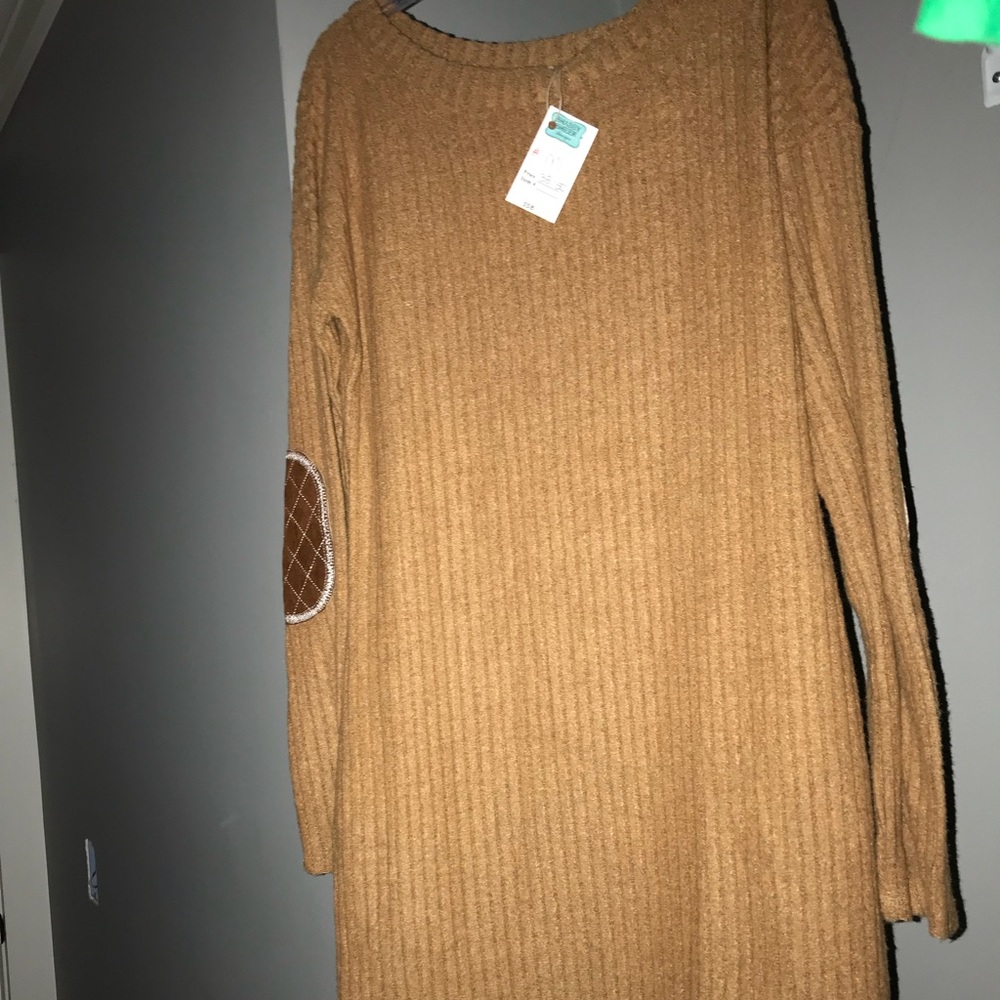 Tan sweater dress
